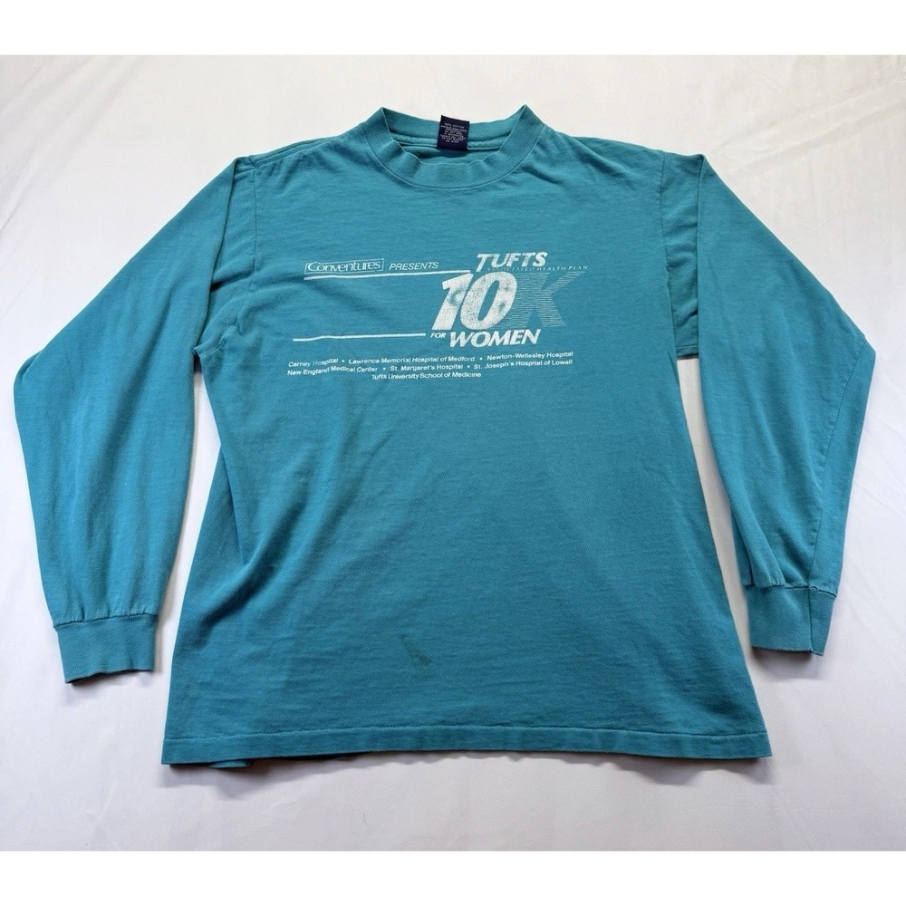 Vintage 80s USA Made Tuffs 10k for women's TROPIX  t-shirt M long sleeve tee